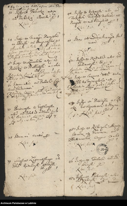 Obraz 6 z jednostki "Regestrum Simplicium Causarum Conseruatarum & Recentium Criminum Anni Dni 1644"