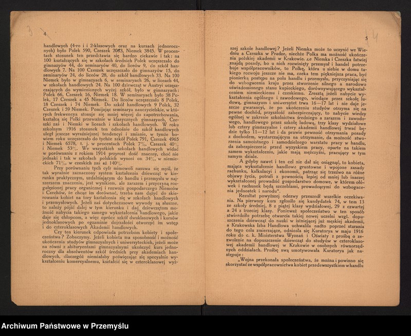 image.from.unit.number "I Sprawozdanie Dyrekcji Pryw[atnej] Wyższej Szkoły (Akademii) Handlowej dla Dziewcząt w Krakowie za rok szkolny 1917/18"