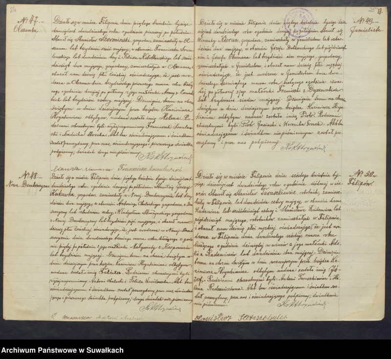 Obraz 15 z jednostki "Księga urodzeń, małżeństw, zejścia 1920 Filipów"