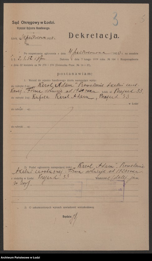 Obraz 7 z jednostki "Karol Adam- prowadzenie tkalni zarobkowej"