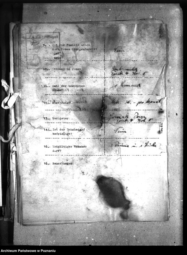 Obraz 7 z jednostki "Wohnungszuweisungen für Deutsche. Verdrängung der Polen."