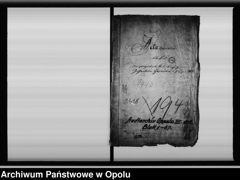 image.from.unit "Acta specialia betreffend die projectirte Unterbringung einer Infanterie Garnison in hiesiger Stadt"