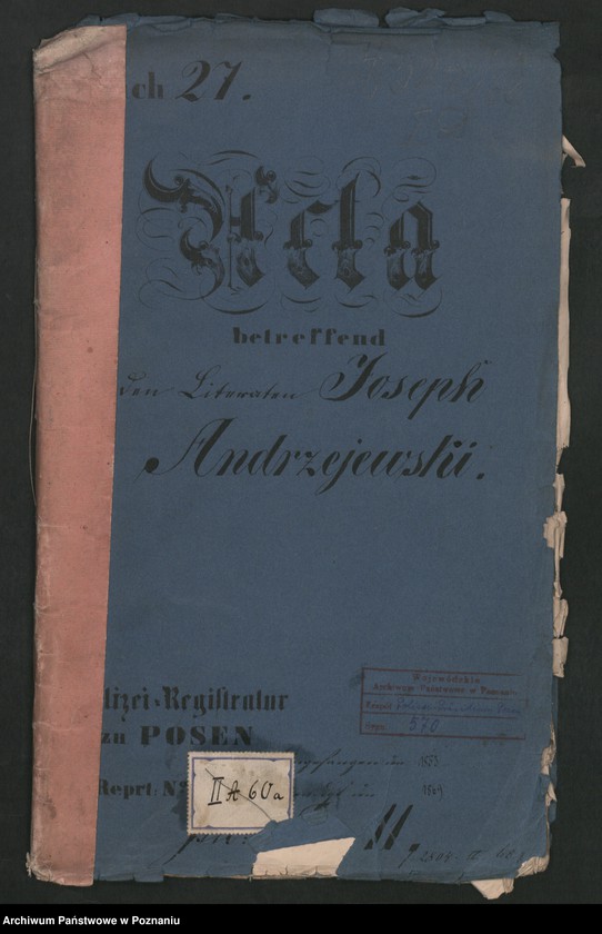 Obraz 2 z jednostki "A. betr. den Literaten Josef Andrzejewski"