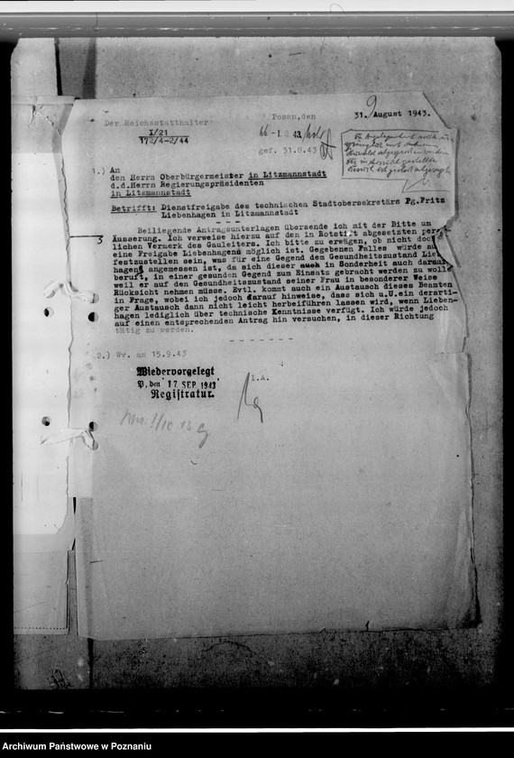 Obraz 14 z jednostki "Leibentragen, Fritz - Stadtobersekretär"