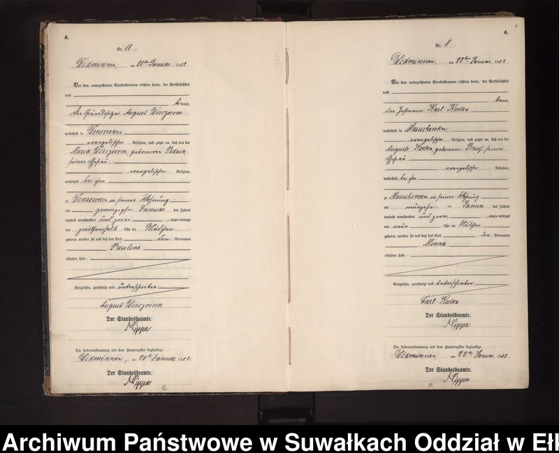 image.from.unit.number "Geburts-Neben-Register des Preussischen Standes-Amtes Widminnen Kreis Loetzen"