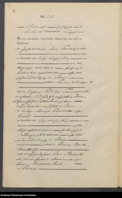 Obraz 20 z jednostki "Księga miejscowa małżeństw tom IV[Rejestr główny małżeństw]"