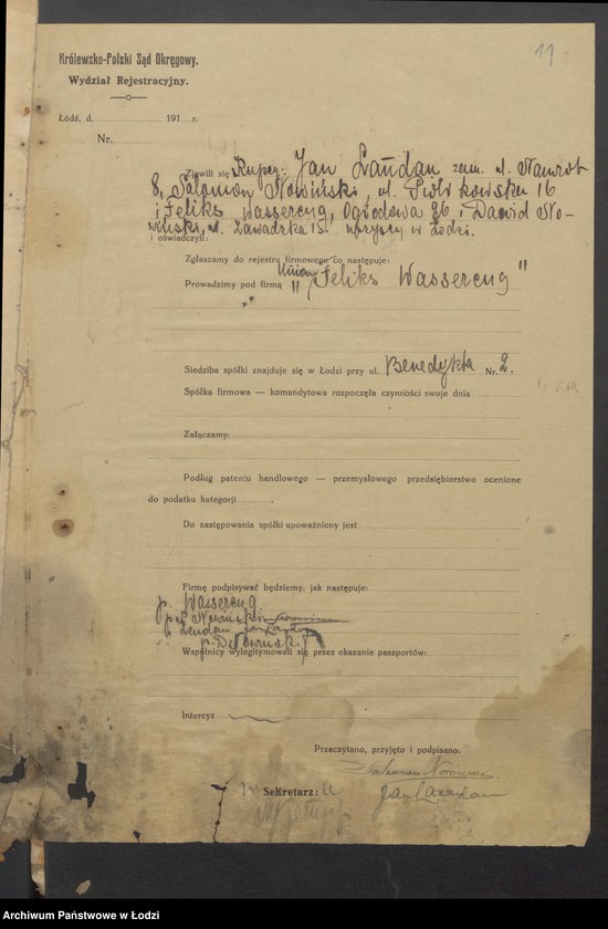 Obraz 13 z jednostki "„Union” – Feliks Wassercug, Jan Landau, Salomon Nowiński – dom komisowo - licytacyjny"