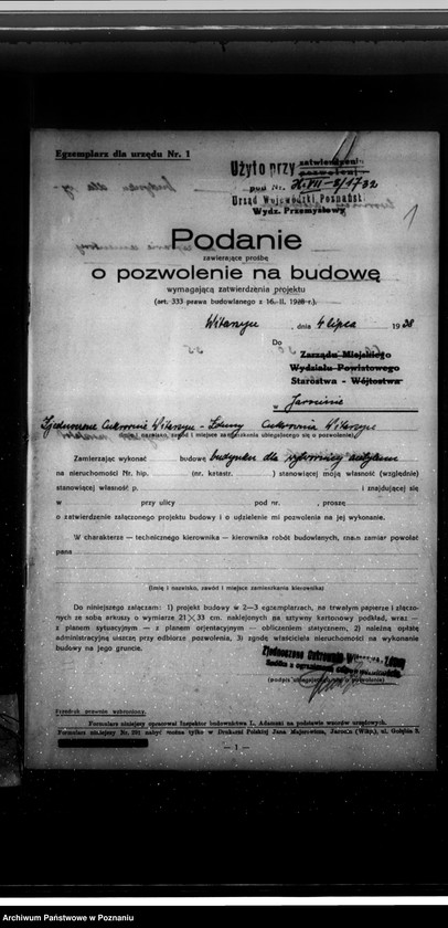 Obraz 6 z jednostki "Cukrownia Witaszyce pow. jarociński /pozwolenie na budowę budynku dla wytwórni acetylenu/"