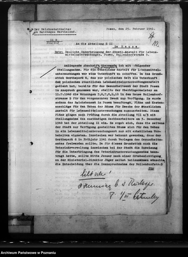Obraz 16 z jednostki "Unterbringung der Anstalt für Lebensmitteluntersuchung"