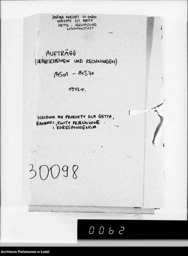 Obraz 4 z jednostki "Aufträge, Lieferscheinen und Rechnungen 14501-14570. [Zlecenia na produkty dla Getta. Rachunki, kwity przewozowe, korespondencja]"