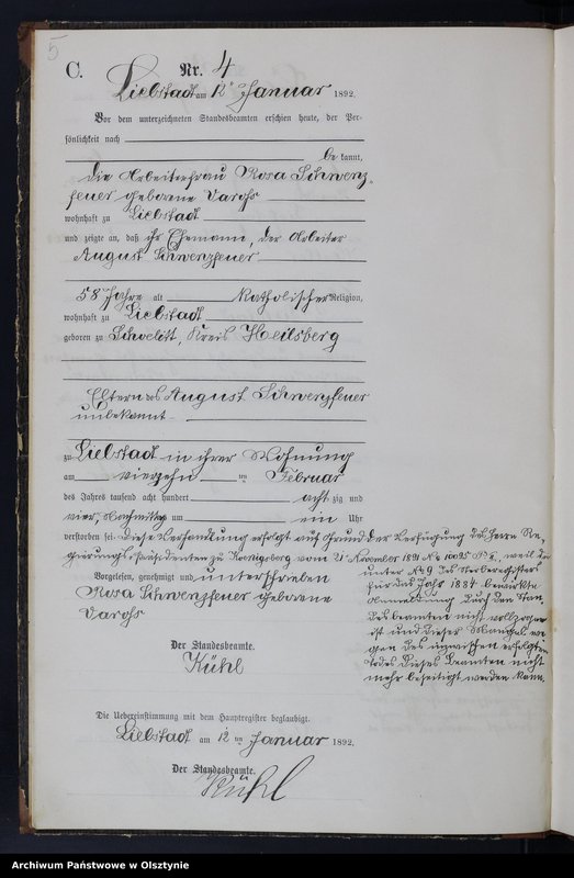 image.from.unit.number "Sterbe-Neben-Register Nr 1 - 66"