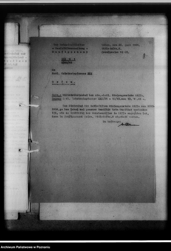 Obraz 15 z jednostki "Militärkirchenbücher [sprawy związane z poszukiwaniem i przejęciem ksiąg kościelnych w garnizonowych kościołach]"