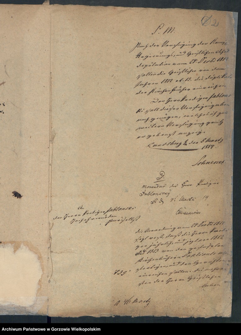 image.from.unit.number "Duplikate der Reformierte Gemeinde zu Landsberg an der Warthe (zawiera także: Miltäir für die Garnison 3 und 4 Escadron des III Dragoner Regiment, 3 Bataillons des 14 Landwehrregiment, 3 Brigade z lat 1833-1848)"