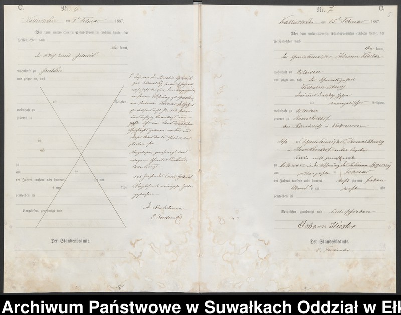 image.from.unit.number "Sterbe-Haupt-Register des Königlichen Preussischen Standes-Amtes Kallischken Kreis Johannisburg"