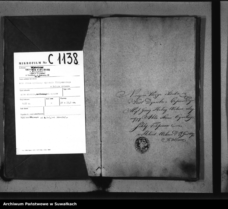 image.from.unit.number "Duplikat Sekty Filiponów Gminy Hołny Wolmera z roku 1837"