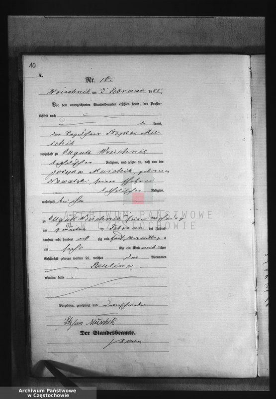 image.from.unit.number "[Pierwopis aktów urodzeń z 1885 roku]."