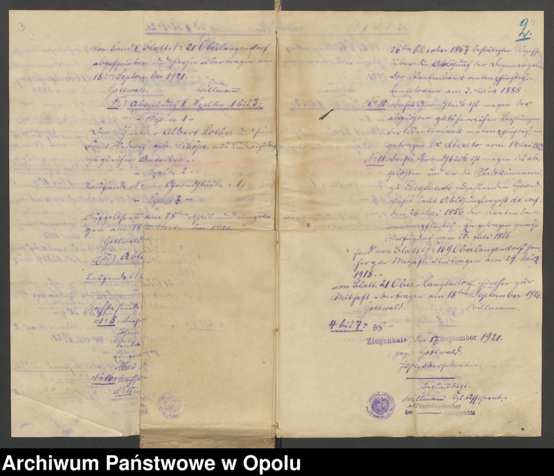 Obraz 6 z jednostki "Grundakten für Band VII Blatt 265 des Grundbuchs von Oberlangendorf Eigentümer Albert und Hedwig geboren Schope Rothersche Eheleute, Franke Gregor Hedwig Franke Rother geboren Schöpe, Kirchner August."