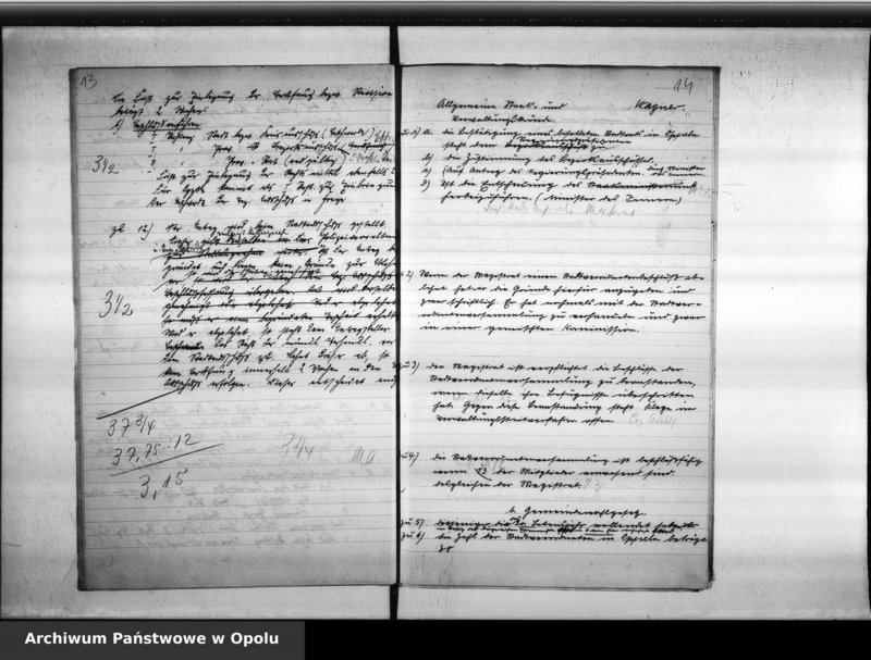 Obraz 13 z jednostki "Prüfungsarbeiten 1. Verwaltungsprüfung (Stadtsekretärprüfung) 13./14.12. u. 17.12.1929. Brieger Nicolai Schiller Wünsche Wagner Hettwer Brannisch Peibst"