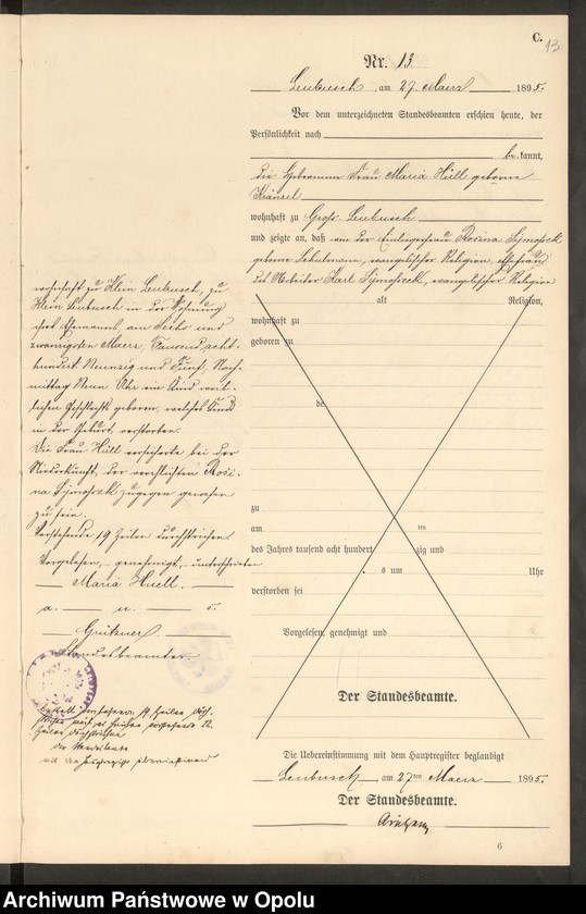 image.from.unit.number "Sterbe-Neben-Register Standes-Amt Leubusch 1895"