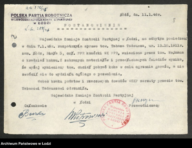 Obraz 9 z jednostki "Postanowienia [i oskarżenia] Komisji"