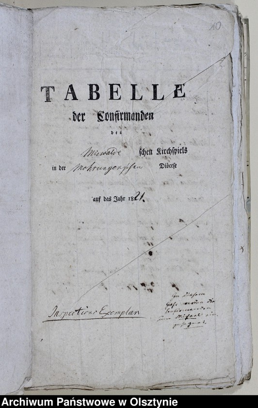 image.from.unit.number "Tabelle der Confirmanden des Miswaldschen Kirchspiels in der Saalfeldschen Diözese 1818-1821, 1825-1828, 1831-1847"