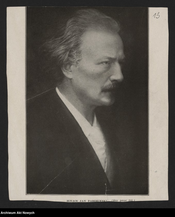 image.from.unit.number "I. J. Paderewski w latach 1890-1939. Wycinki prasowe, odbitki, fotografie (szt.65); brak fot. nr 3"