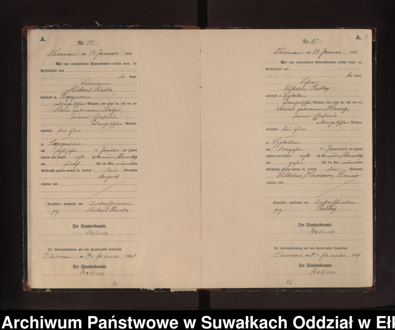 image.from.unit.number "Geburts-Neben-Register des Preussischen Standes-Amtes Rydzewen Kreis Loetzen"