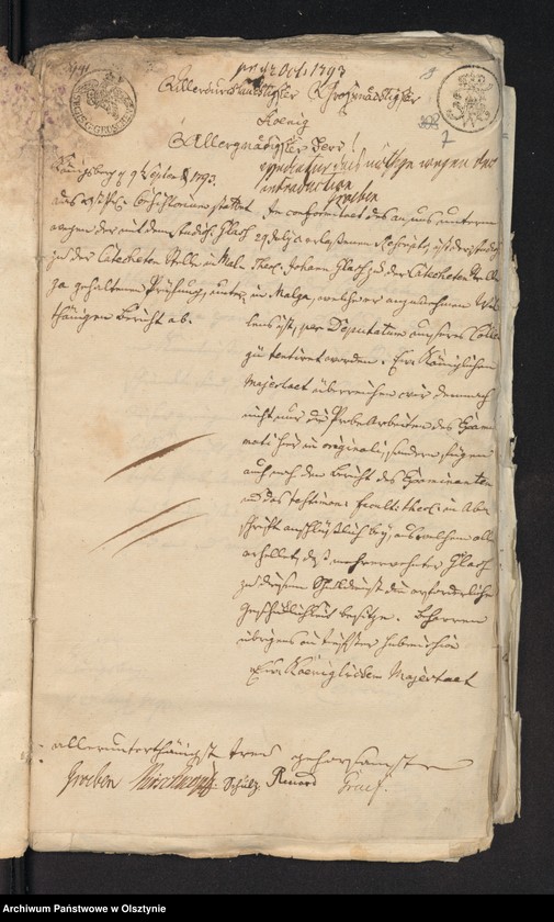 image.from.unit.number "Acta des Etats-Ministeriums zu Königsberg [Królewiec]. Die Catecheten Stelle in Malga [Małga]. Wegen der in Vorschlag gebrachten Einziehung"