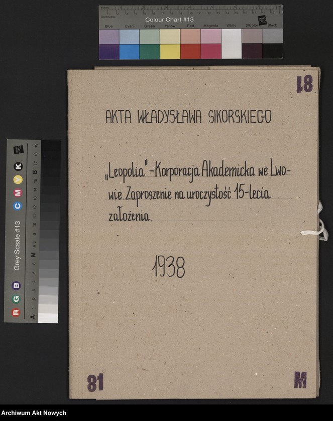 image.from.unit.number ""Leopolia" - Korporacja Akademicka we Lwowie. Zaproszenie na uroczystość 15-lecia założenia."