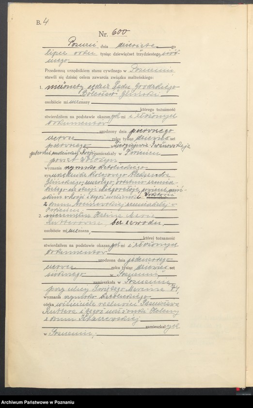 Obraz 6 z jednostki "Księga miejscowa małżeństw tom III [Rejestr główny małżeństw]"