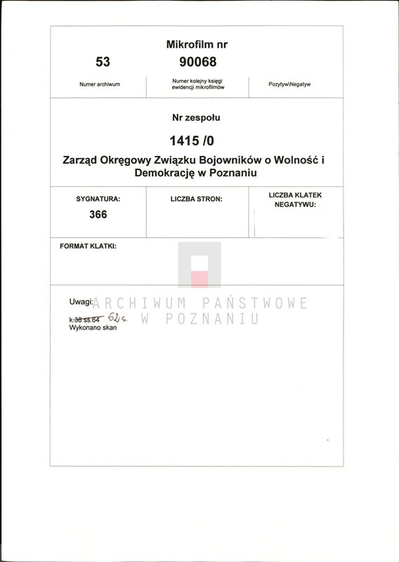 Obraz 2 z jednostki "Relacje i wspomnienia dotyczące powstania wielkopolskiego na terenie Kórnika - Bnina, powiat Śrem, województwo poznańskie."