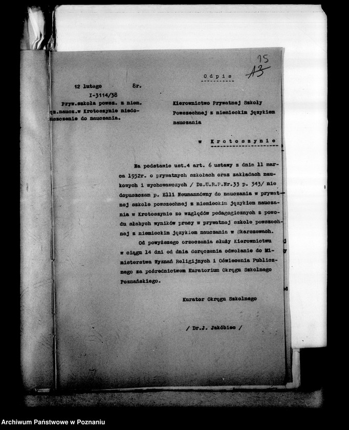 Obraz 19 z jednostki "Prywatna Szkoła Powszechna z niemieckim językiem nauczania- Krotoszyn"