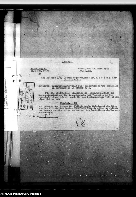 Obraz 14 z jednostki "Kuraufenthalt für Volksdeutsche und Umsiedler in Hermannsbad im Jahre 1944"