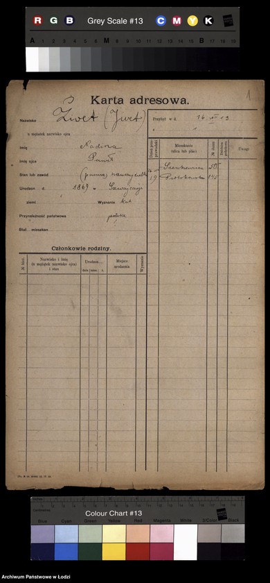 Obraz 3 z jednostki "[Spis ludności Łodzi] Zivel - Zolenberg"