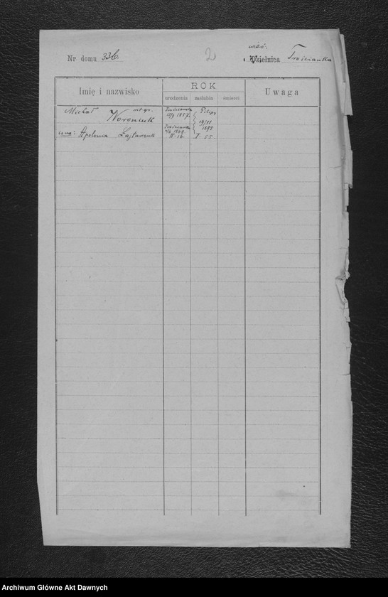 Obraz 5 z jednostki "Parafia: Kołomyja. Dekanat: Kołomyja. Status animarum pro pago Trościanka. [Spis imienny parafian dla wsi Trościanka]."