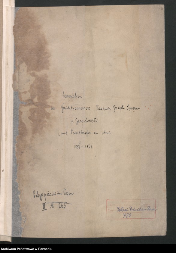 Obraz 4 z jednostki "A. betr. Gerichtsassessor Kasimir Josef Sewerin von Jarochowski /mit Privatbriefen an ihn/"