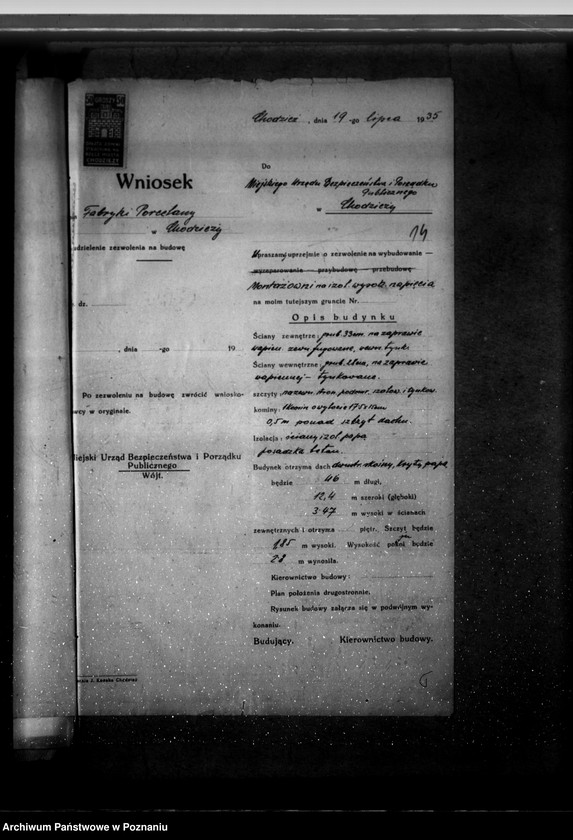 Obraz 18 z jednostki "Zatwierdzenie Zakładu Przemysłowego Fabryka Porcelany i Wyrobów Ceramicznych Spółka Akcyjna w Chodzieży pow. chodzieski"