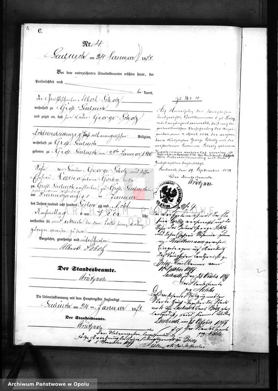 Obraz 7 z jednostki "Sterbe-Neben-Register des Standes Amt Leubusch pro 1878"