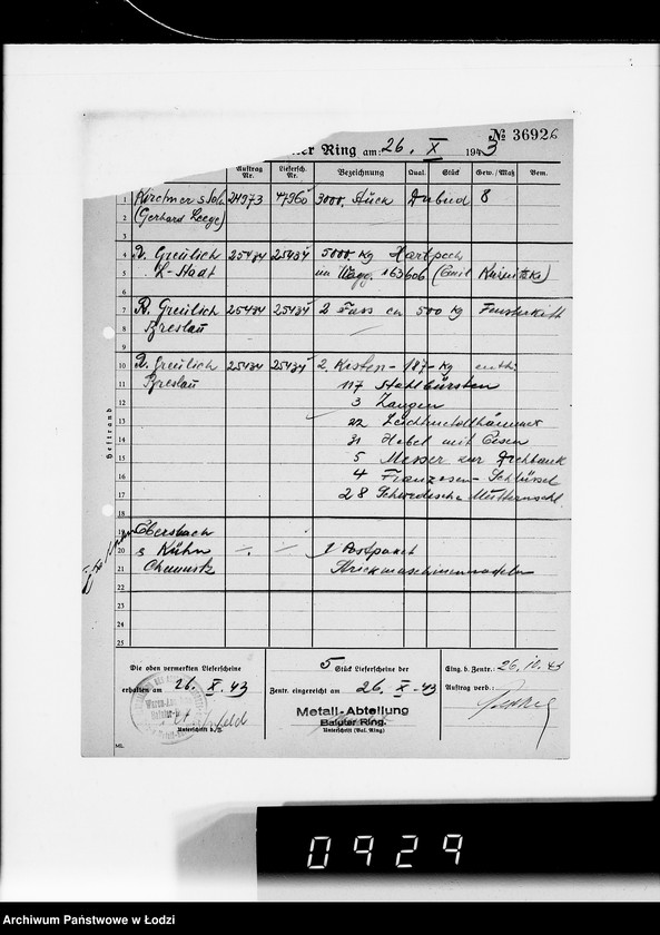 Obraz 10 z jednostki "Wareneingangsmeldungen. [Getto - Bałucki Rynek]"