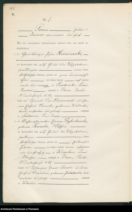 Obraz 15 z jednostki "Księga miejscowa małżeństw tom I"