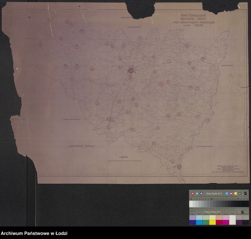Obraz 1 z jednostki "Powiat radomszczański województwo łódzkie mapa administracyjna i komunikacyjna"