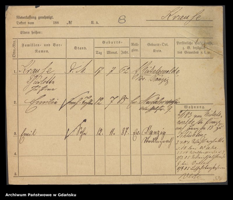 image.from.unit.number "Karty meldunkowe: Krause Charlotte - Krause Emil"