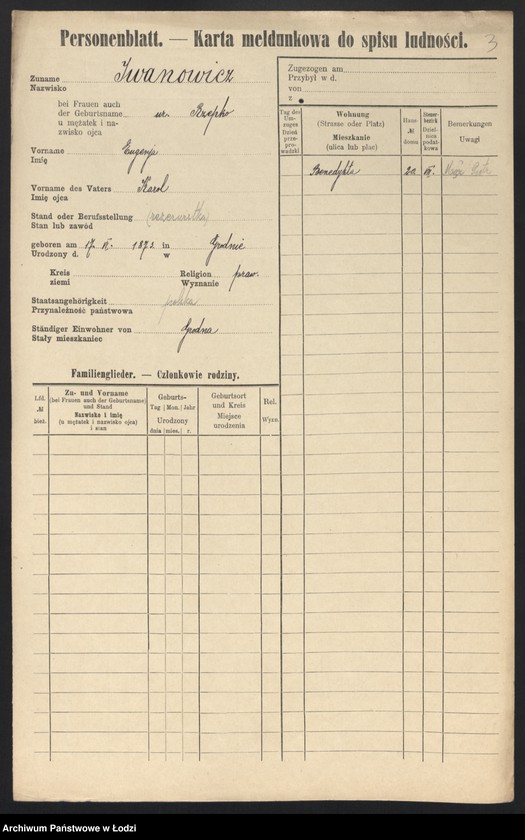 Obraz 5 z jednostki "[Spis ludności Łodzi] Iwanowicz - Izydorowicz"