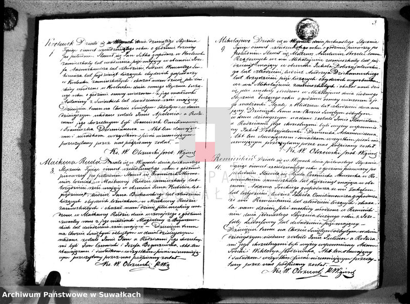 image.from.unit.number "Duplikat akt urodzonych, zaślubionych i zmarłych parafii wigierskiej z roku 1860"