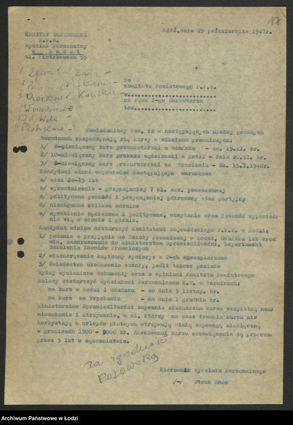 Obraz 18 z jednostki "[Pisma okólne, zawiadomienia Wydziału]"