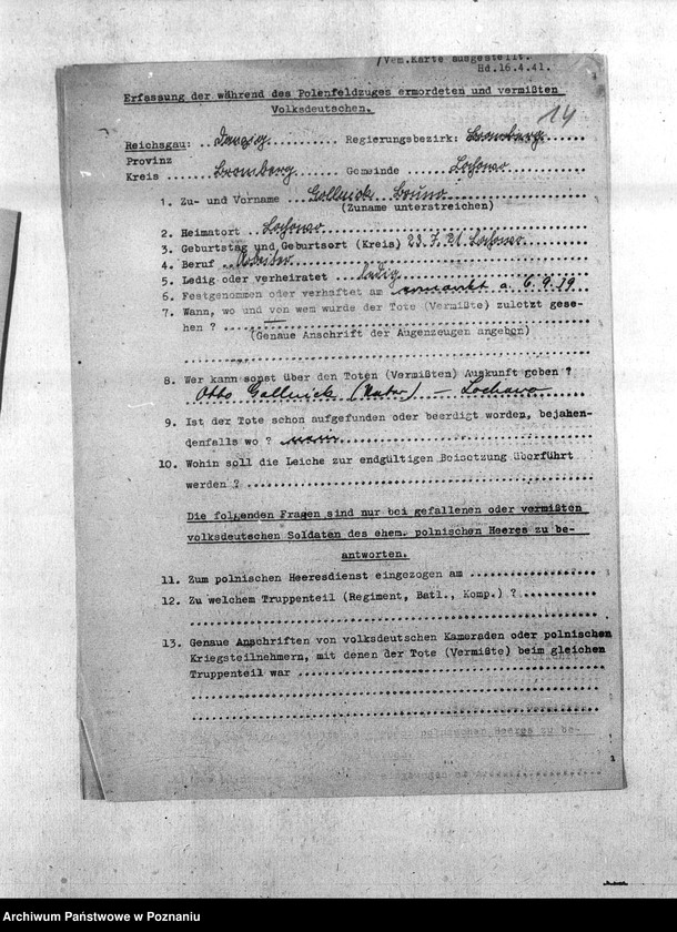 Obraz 18 z jednostki "Amtliche Meldungen Gemeinde Łochowo (Łoskowo). Kreis Bromberg (Bydgoszcz)"