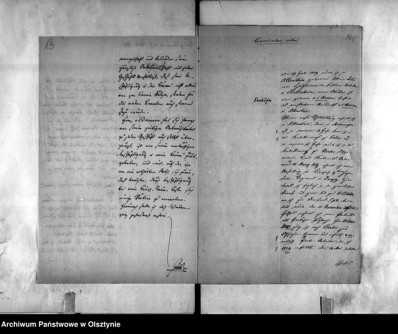image.from.unit.number "Anstellung des pensionirten Seconde-Lieutenant von Brunnow"