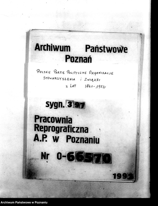 Obraz 1 z jednostki "Rozkazy Komendy Wojewódzkiej, Komendy Głównej. Rozkazy Dzielnicy i raporty kompanii. Rozkazy specjalne, tajne komendanta na województwo Poznań oraz meldunki o stanie ilościowym broni i amunicji. Sprawy dyscyplinarne, grzywny i kary. ...Korespondencja Komendy Powiatowej Zachodniej Straży Obywatelskiej w Międzychodzie"