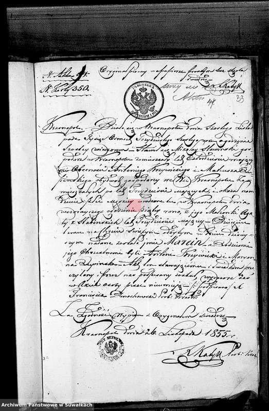 image.from.unit.number "Dowody służące do Akt Ślubnych Parafii Berzniki z roku 1855"
