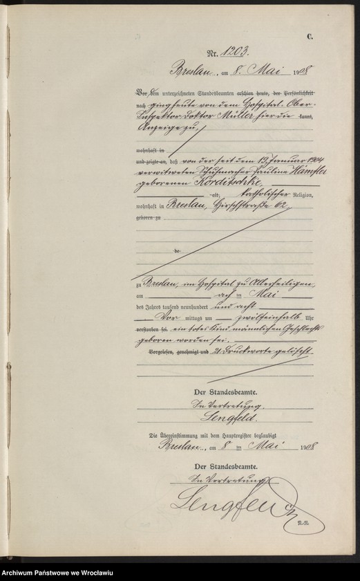 image.from.unit.number "Sterbe-Neben-Register Breslau I 1908 Band 4"